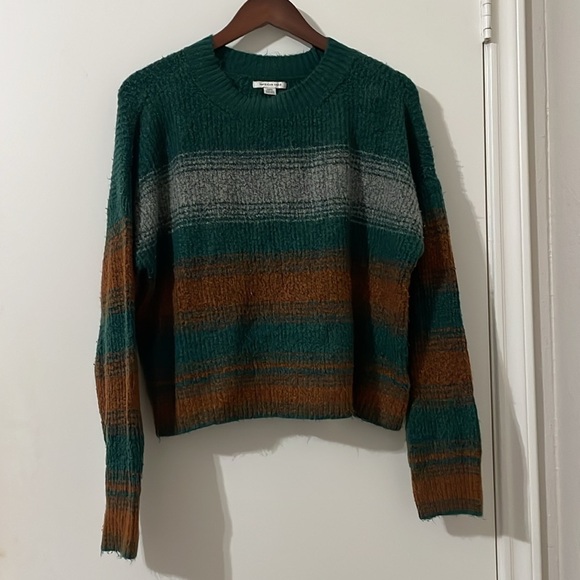 American Eagle Outfitters Green and Brown Crewneck Sweater Size M - Picture 1 of 5